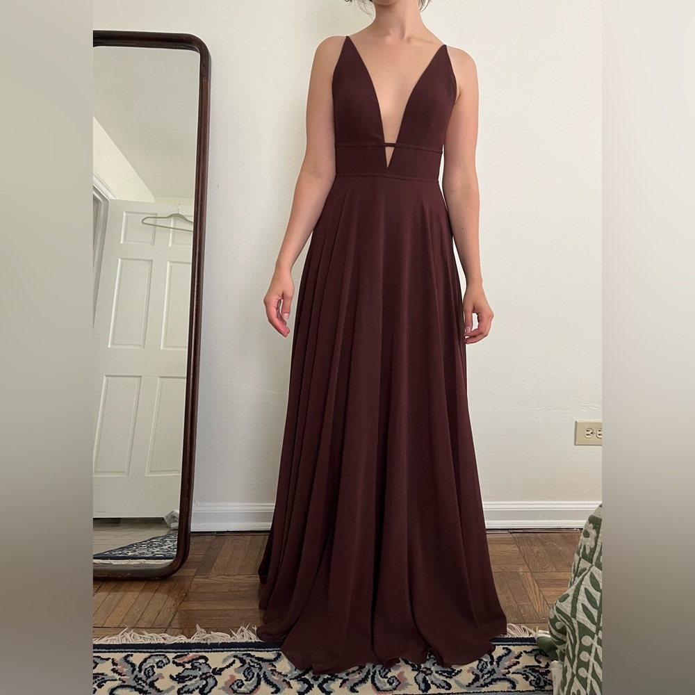 Jenny Yoo Hollis Dress in Mahogany